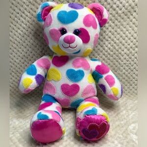 Build A Bear Rainbow Hearts Bear 16in Stuffed Animal 🩷